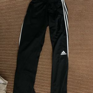 black soccer adidas pants